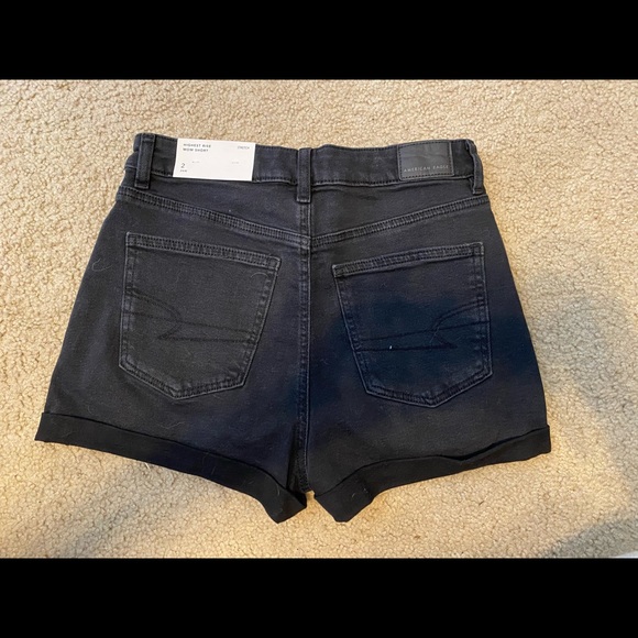 AE Stretch Highest Waist Crossover Denim Mom Short - Picture 2 of 4